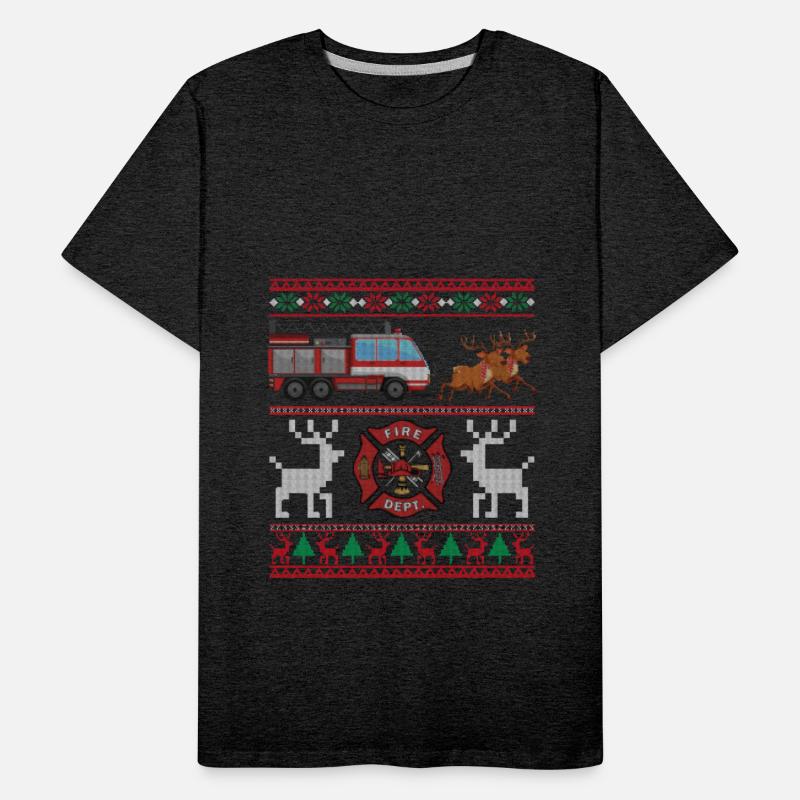 Fire Truck Sleigh Ugly Sweater Christmas