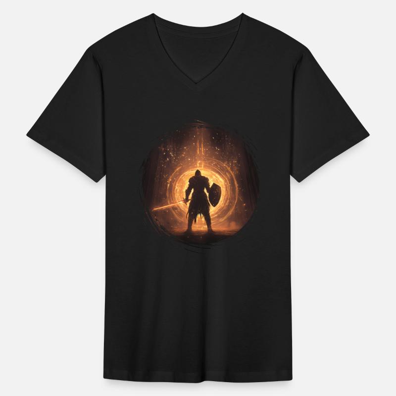 Flame Warrior Surrounded by Circle of Power Light