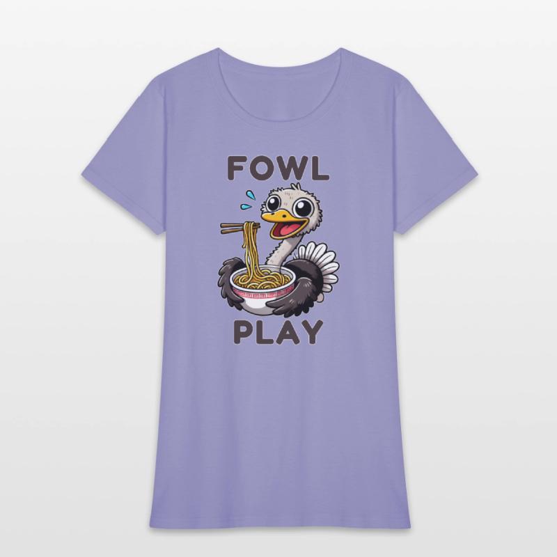 Fowl Play Funny Ostrich eating Noodles