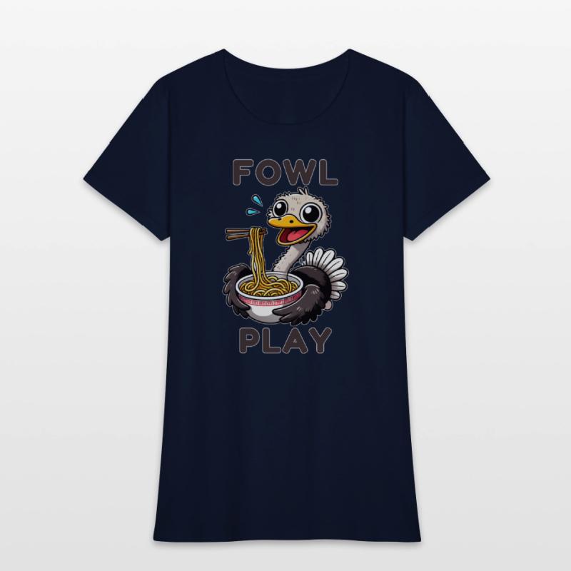 Fowl Play Funny Ostrich eating Noodles
