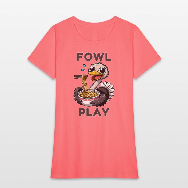 Fowl Play Funny Ostrich eating Noodles