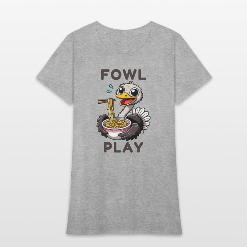 Fowl Play Funny Ostrich eating Noodles