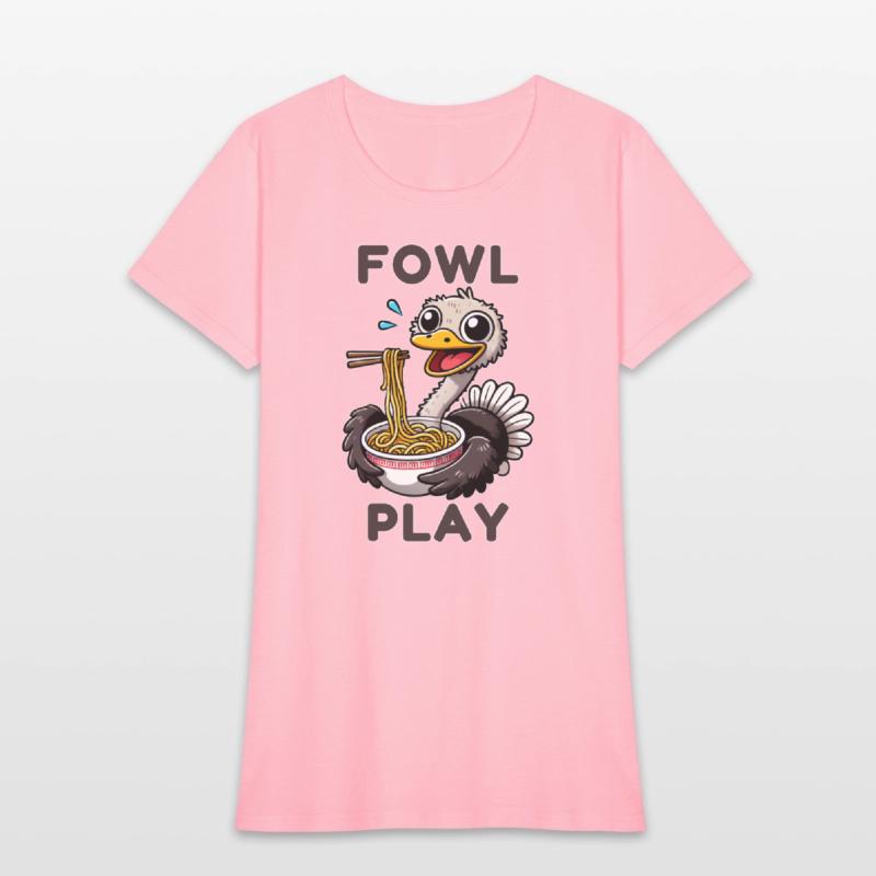Fowl Play Funny Ostrich eating Noodles