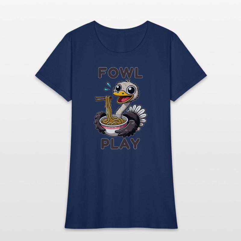 Fowl Play Funny Ostrich eating Noodles