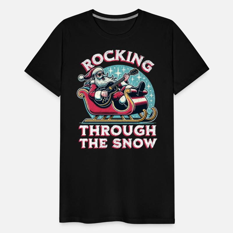 Funny Christmas Rock and Roll Santa Playing Guitar