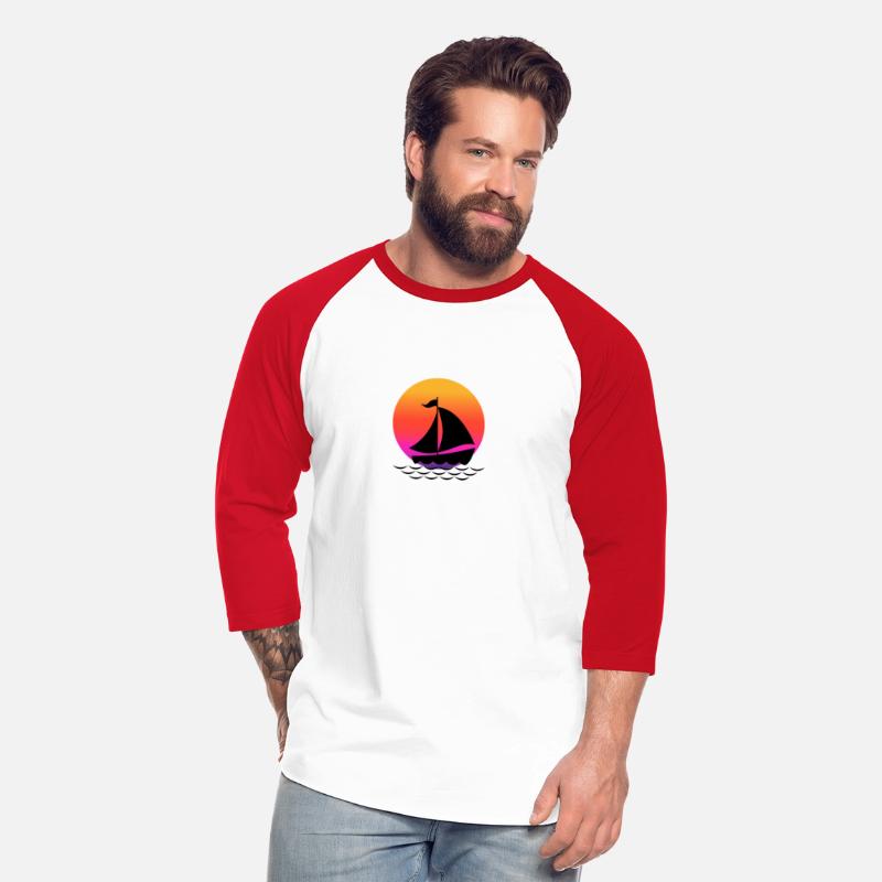 Funny Cool sailing boat Sunset Graphic Humor Tees