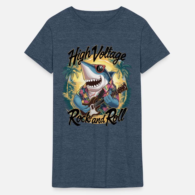 Funny shark with guitar summer beach holiday