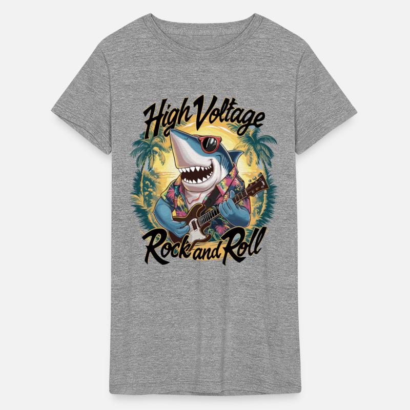 Funny shark with guitar summer beach holiday