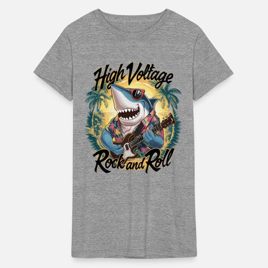 Funny shark with guitar summer beach holiday