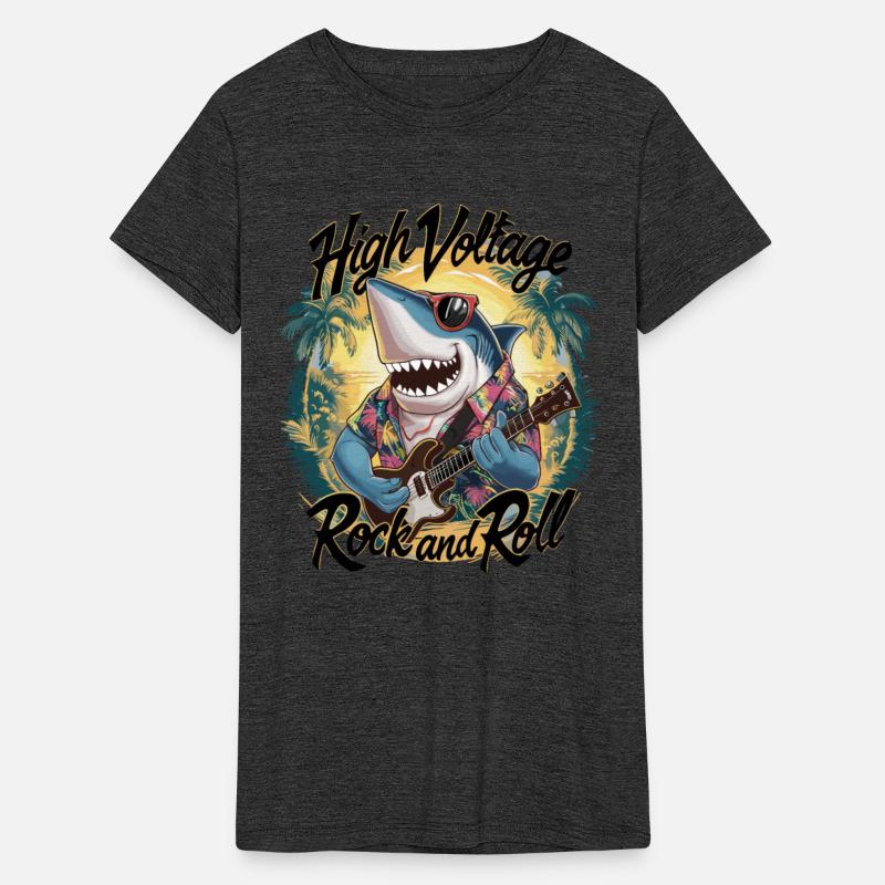 Funny shark with guitar summer beach holiday