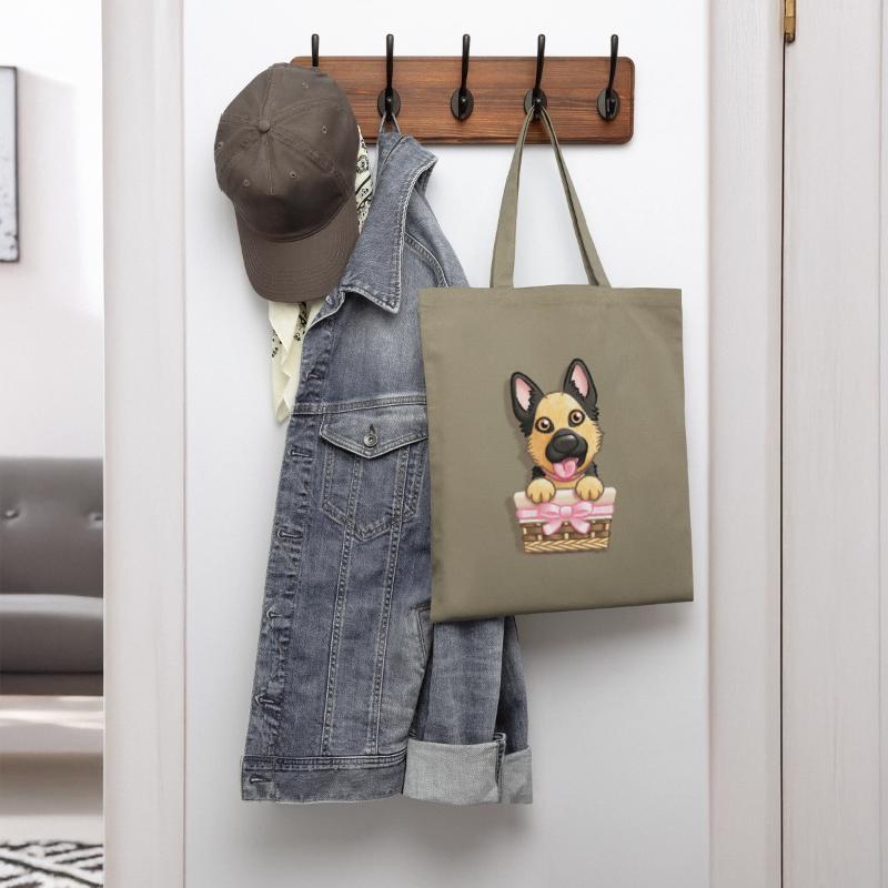 German Shepherd GIRL in a Basket