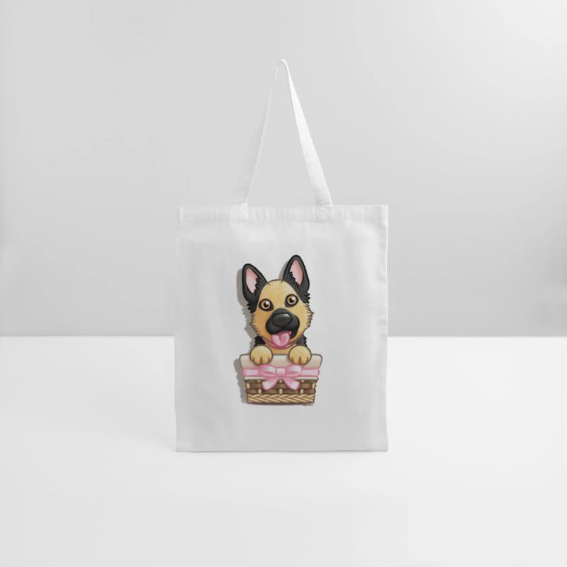 German Shepherd GIRL in a Basket