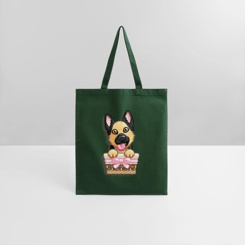 German Shepherd GIRL in a Basket