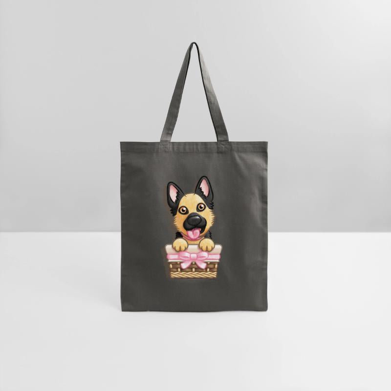 German Shepherd GIRL in a Basket