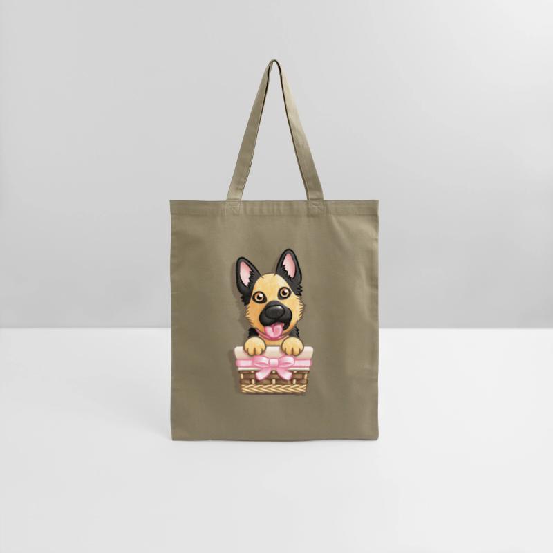 German Shepherd GIRL in a Basket