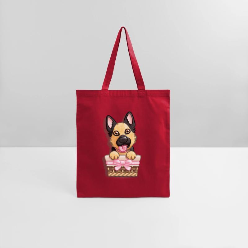 German Shepherd GIRL in a Basket