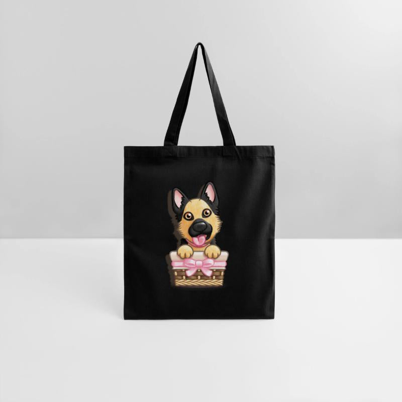 German Shepherd GIRL in a Basket