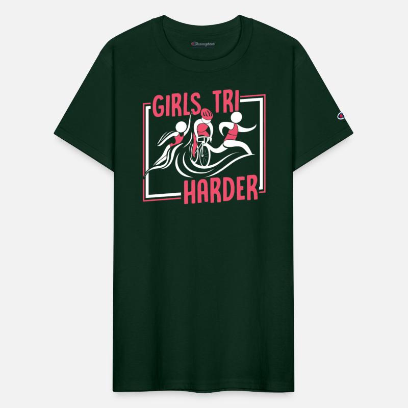 Girls TRI Harder Triathlete Bike Training Profi