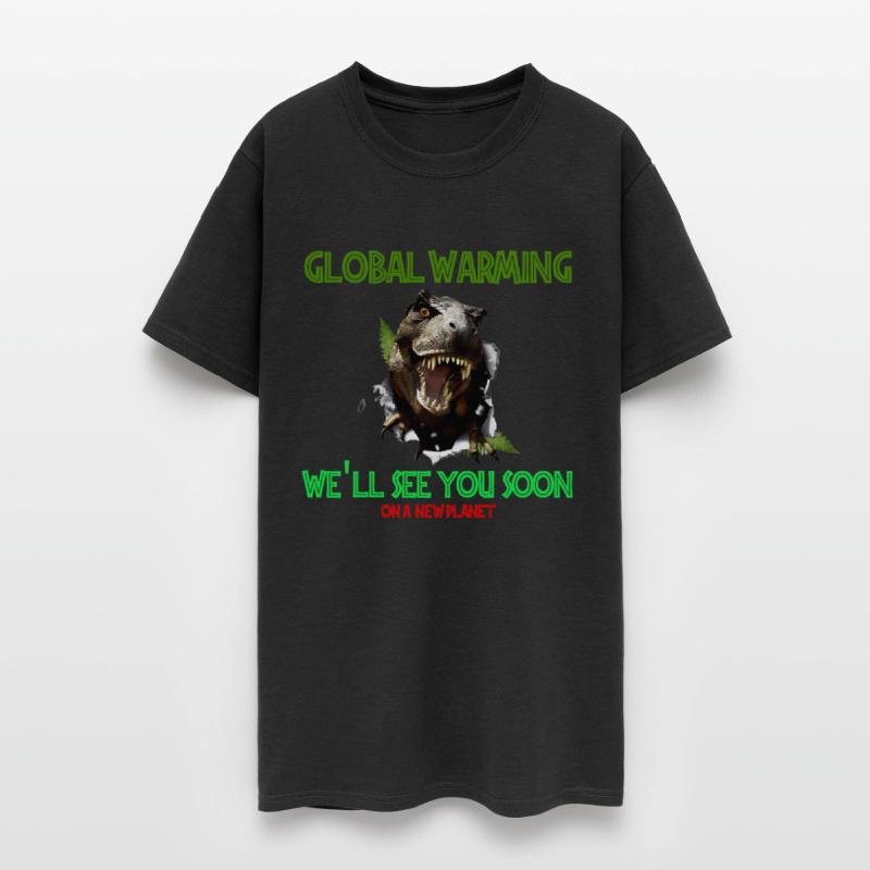 global warming dinosaur t-rex. Save love planet