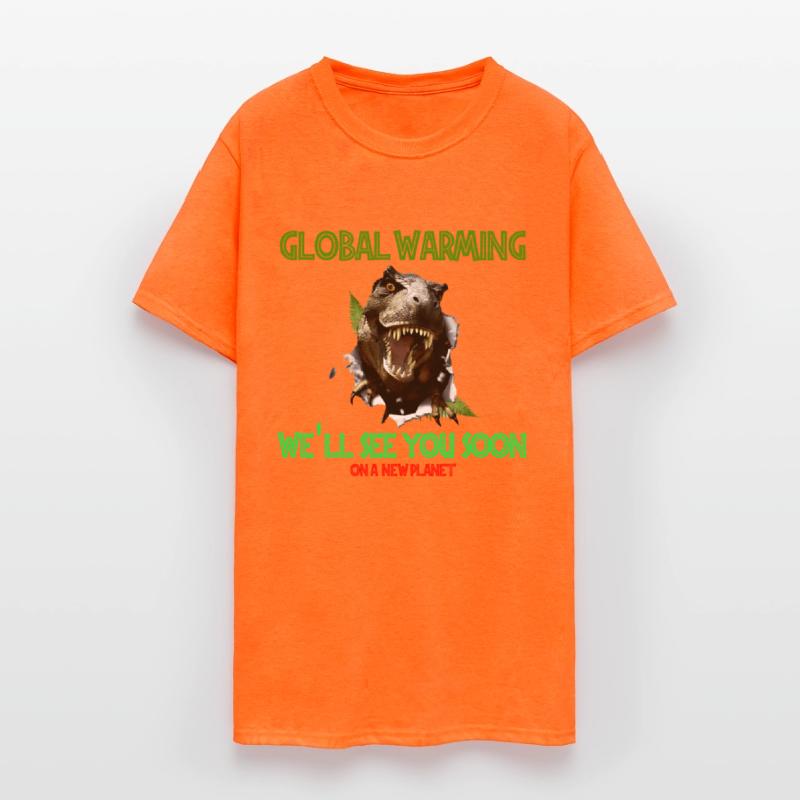 global warming dinosaur t-rex. Save love planet