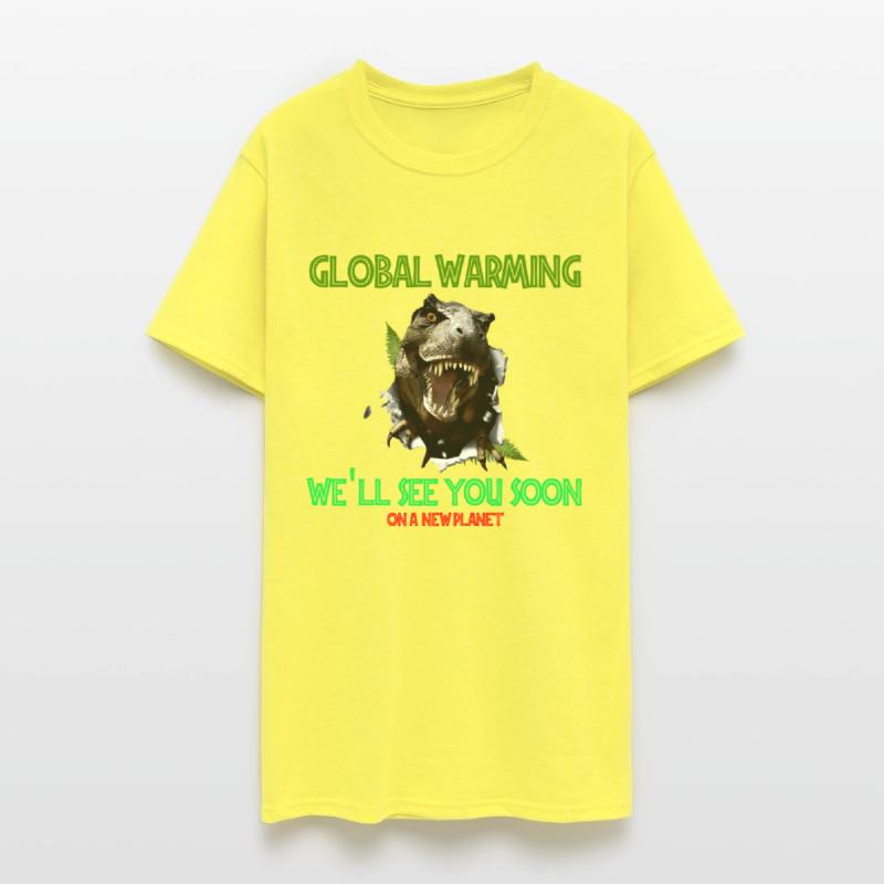 global warming dinosaur t-rex. Save love planet