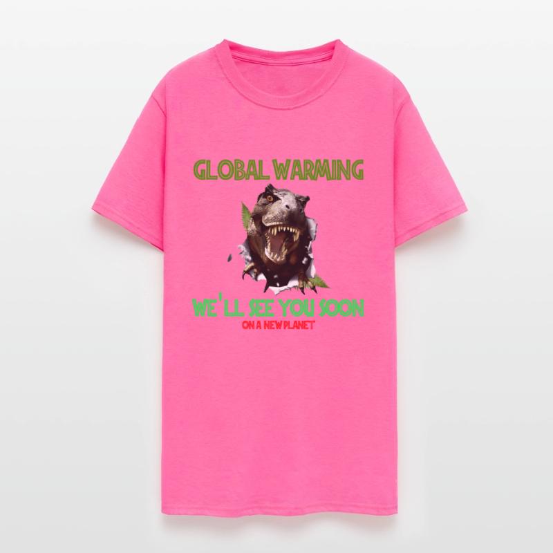global warming dinosaur t-rex. Save love planet