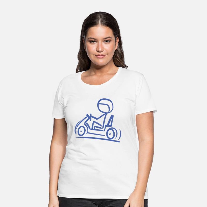 Go-Kart Silhouette Stick Figure Line Drawing