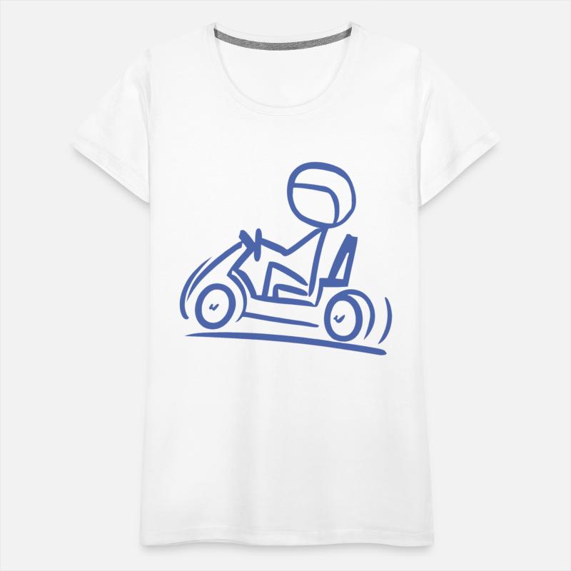 Go-Kart Silhouette Stick Figure Line Drawing