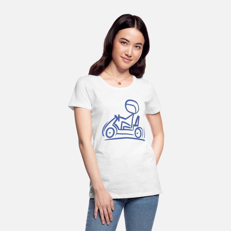 Go-Kart Silhouette Stick Figure Line Drawing