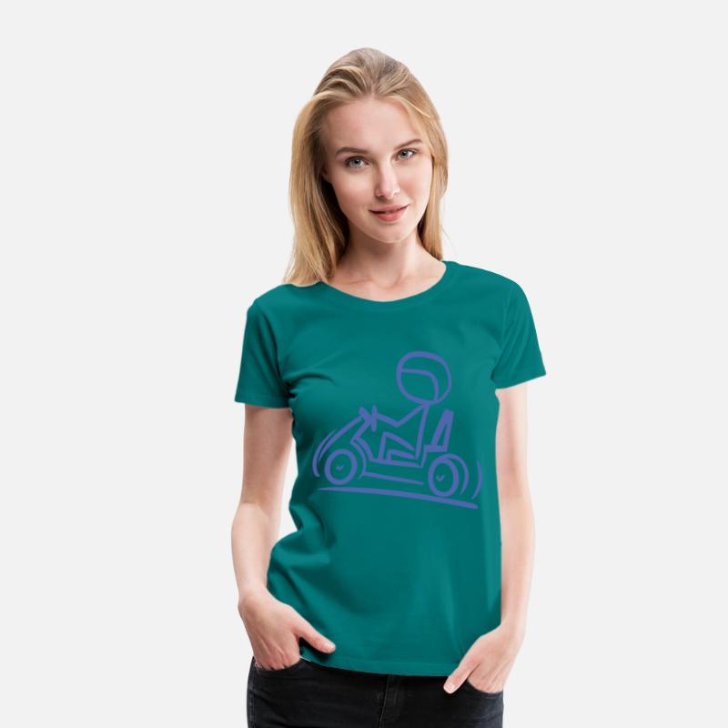 Go-Kart Silhouette Stick Figure Line Drawing