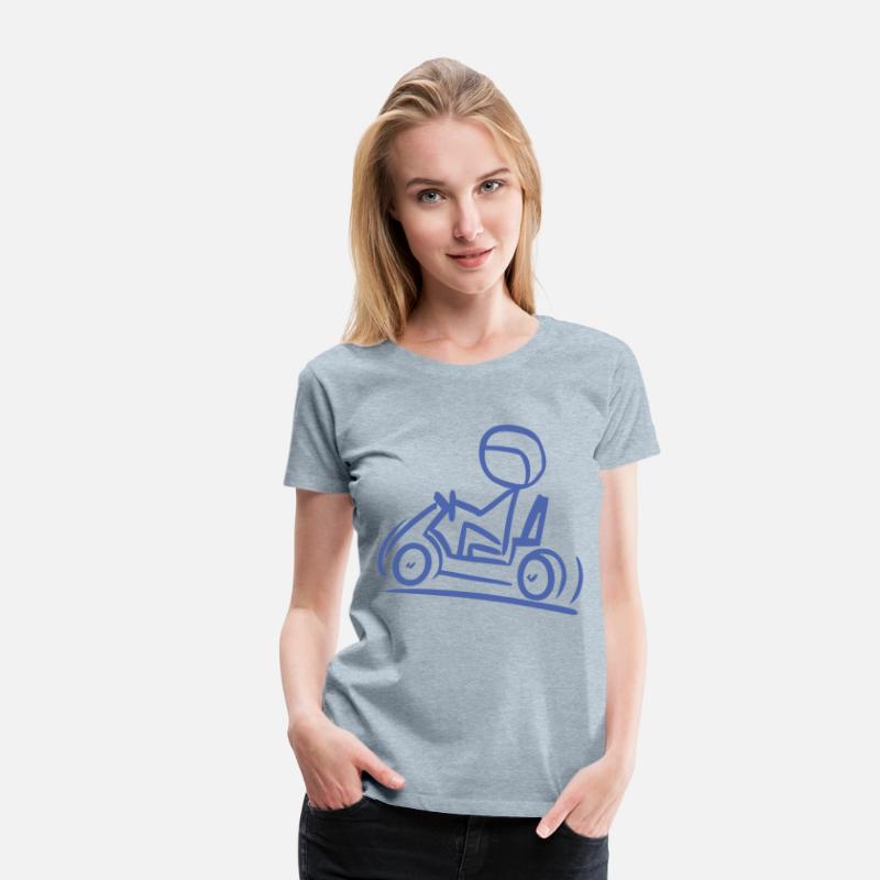 Go-Kart Silhouette Stick Figure Line Drawing