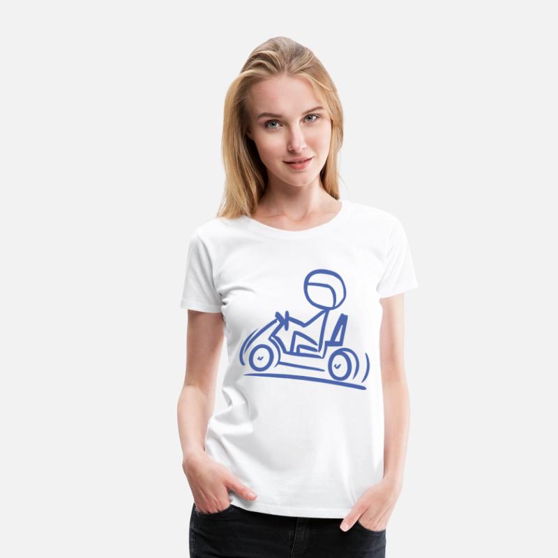 Go-Kart Silhouette Stick Figure Line Drawing