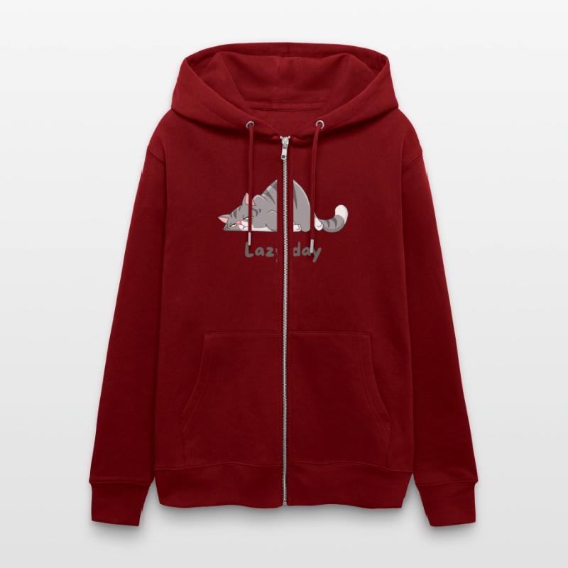 Gray Cat Cartoon with lazy day design