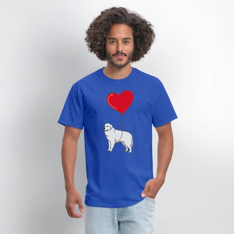 Great Pyrenees With Heart Balloon Valentines Day