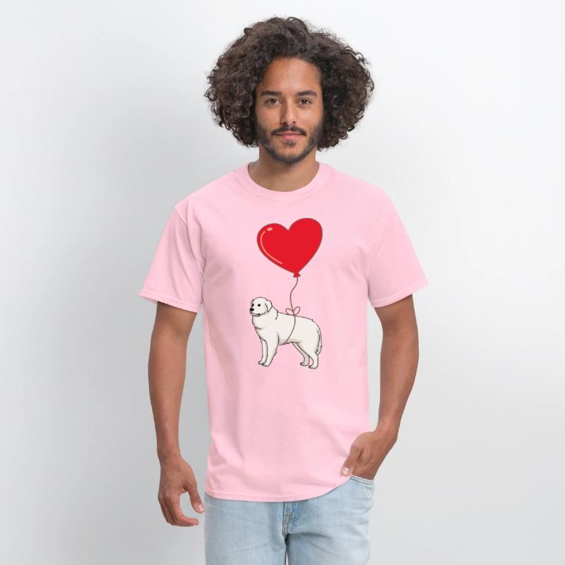 Great Pyrenees With Heart Balloon Valentines Day