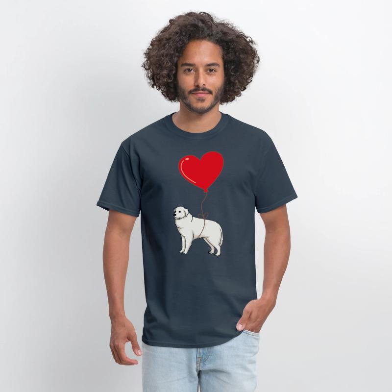 Great Pyrenees With Heart Balloon Valentines Day