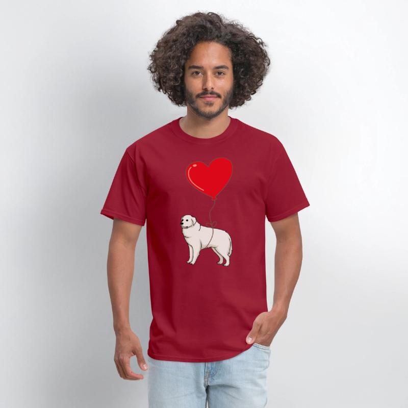 Great Pyrenees With Heart Balloon Valentines Day