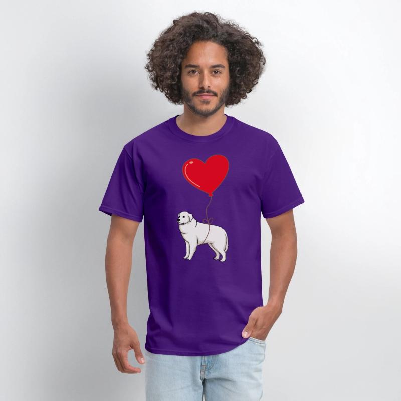 Great Pyrenees With Heart Balloon Valentines Day