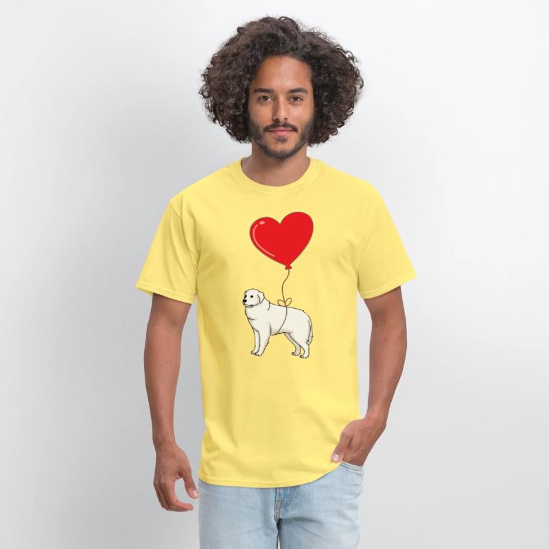 Great Pyrenees With Heart Balloon Valentines Day
