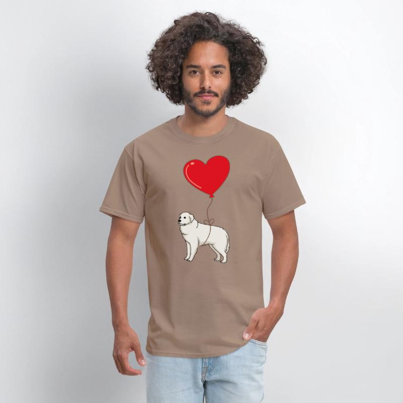 Great Pyrenees With Heart Balloon Valentines Day
