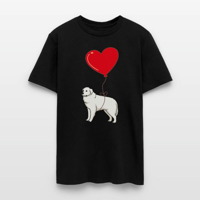 Great Pyrenees With Heart Balloon Valentines Day