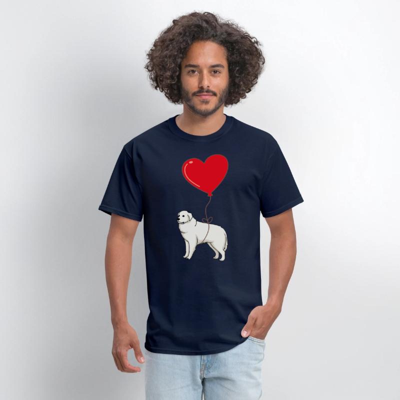 Great Pyrenees With Heart Balloon Valentines Day