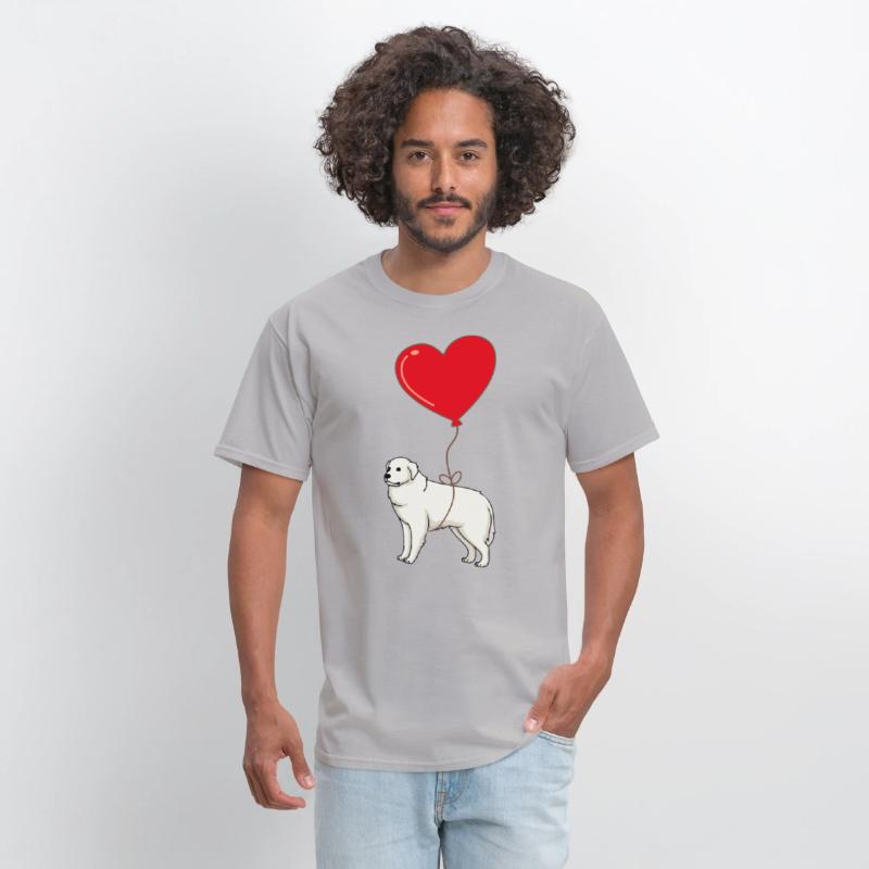Great Pyrenees With Heart Balloon Valentines Day