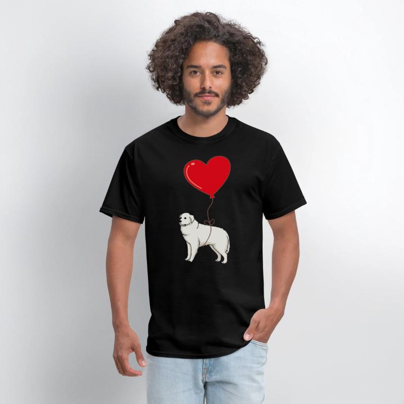Great Pyrenees With Heart Balloon Valentines Day