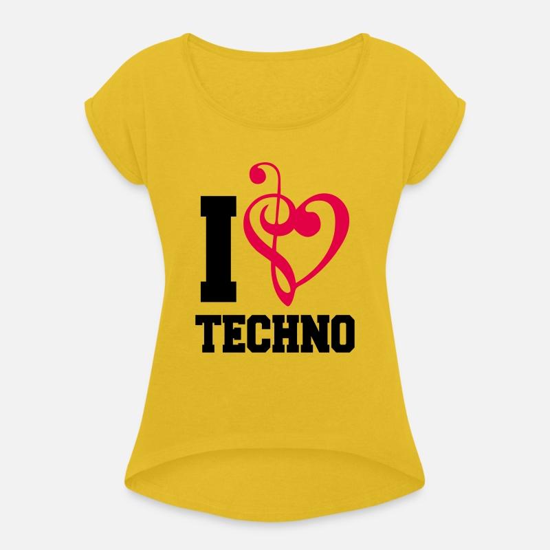 I Love Techno Music Party DJ Clef Bass Note Heart