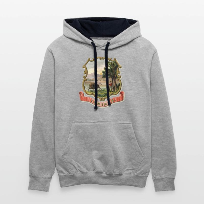 Indiana state coat of arms illustrated 1876