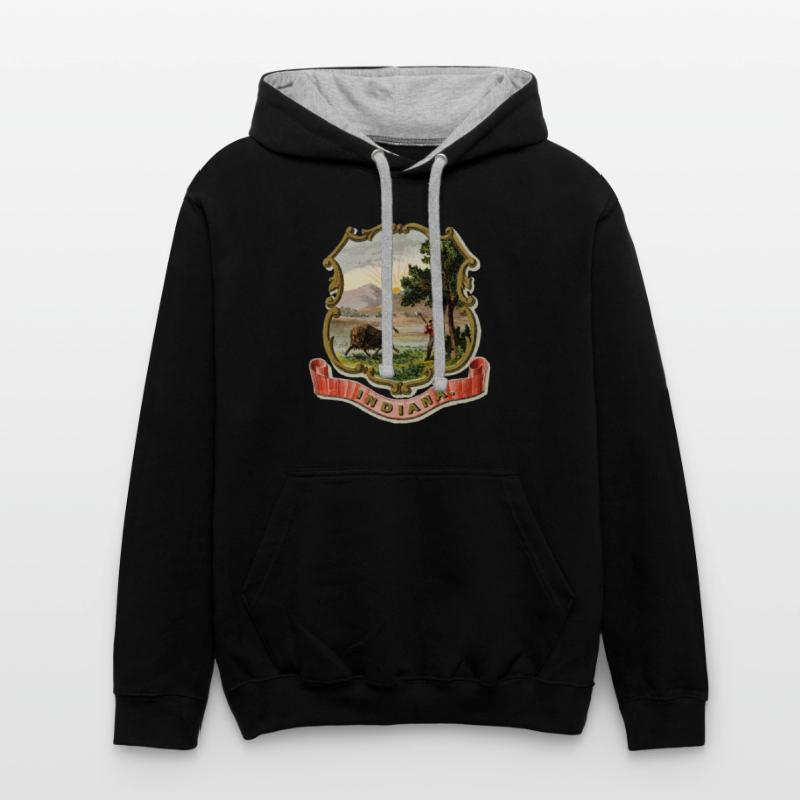 Indiana state coat of arms illustrated 1876