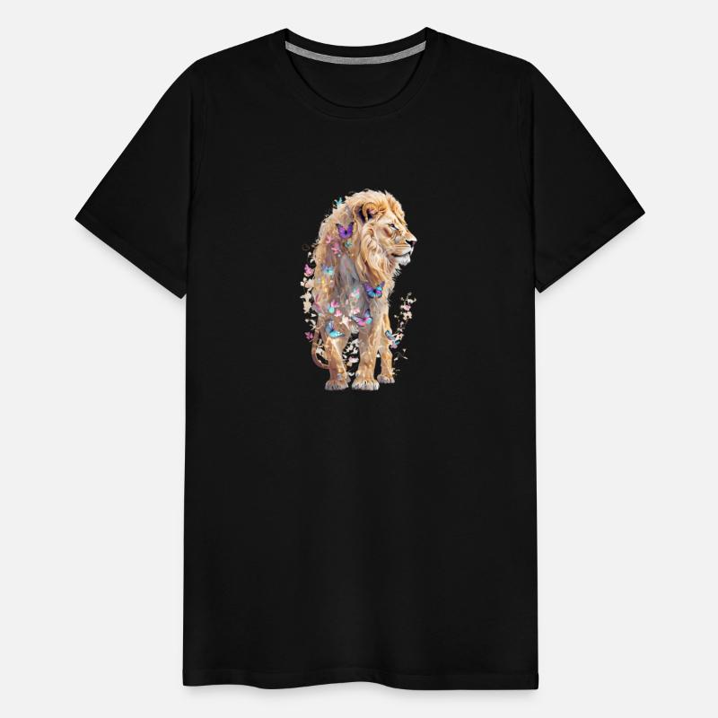 Majestic Lion and Butterflies