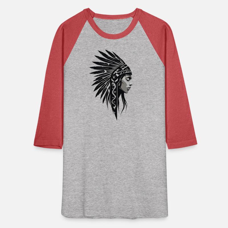 Minimalistic Red Indian Profile Illustration