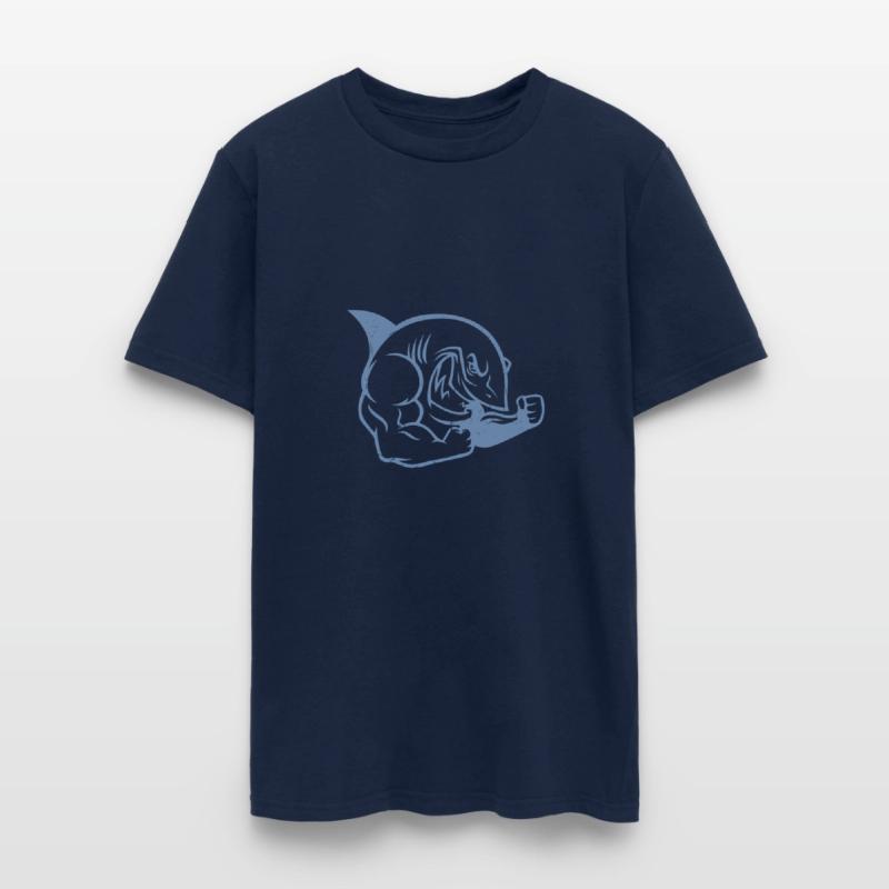 Muscular Shark Bodybuilder Workout Silhouette